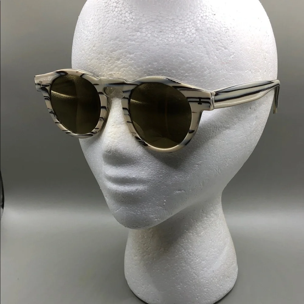 Illesteva leonard sunglasses c.123 cream marble stripe UNISEX, with case, Italy.
